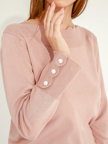 Petal Edge Boat Neck Sweater